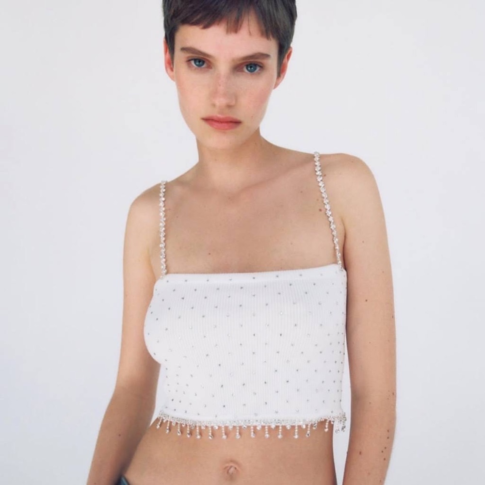 Zara seamless rhinestone top